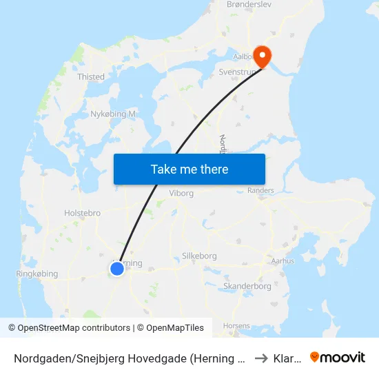 Nordgaden/Snejbjerg Hovedgade (Herning Kom) to Klarup map