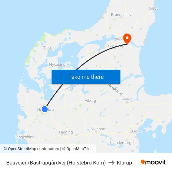 Busvejen/Bastrupgårdvej (Holstebro Kom) to Klarup map