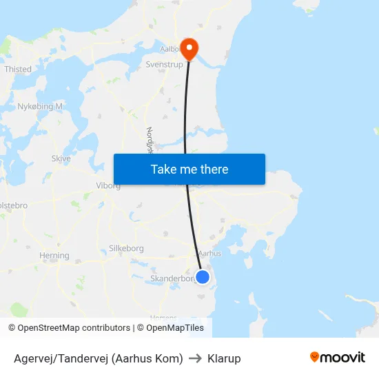 Agervej/Tandervej (Aarhus Kom) to Klarup map