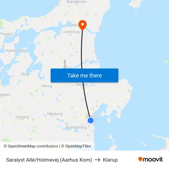 Saralyst Allé/Holmevej (Aarhus Kom) to Klarup map
