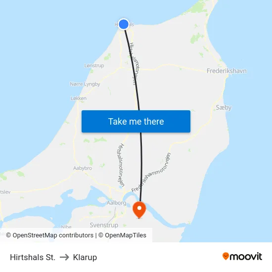 Hirtshals St. to Klarup map