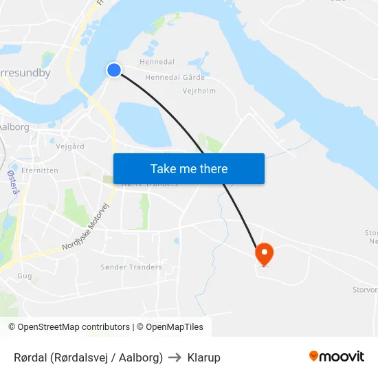 Rørdal (Rørdalsvej / Aalborg) to Klarup map