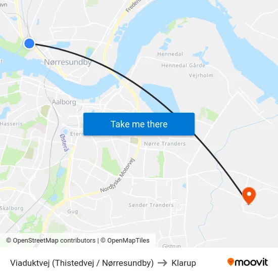 Viaduktvej (Thistedvej / Nørresundby) to Klarup map