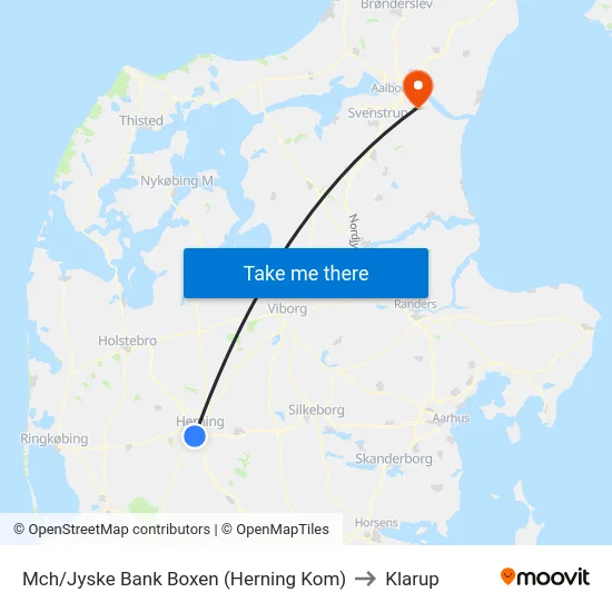 Mch/Jyske Bank Boxen (Herning Kom) to Klarup map