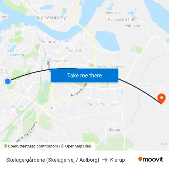 Skelagergårdene (Skelagervej / Aalborg) to Klarup map
