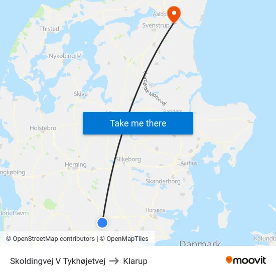 Skoldingvej V Tykhøjetvej to Klarup map