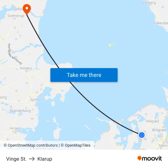 Vinge St. to Klarup map