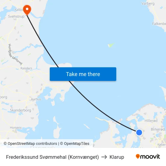 Frederikssund Svømmehal (Kornvænget) to Klarup map