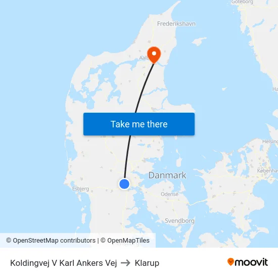 Koldingvej V Karl Ankers Vej to Klarup map