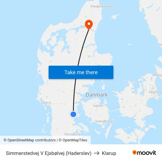 Simmerstedvej V Ejsbølvej (Haderslev) to Klarup map