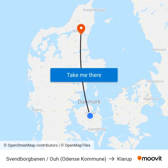 Svendborgbanen / Ouh (Odense Kommune) to Klarup map