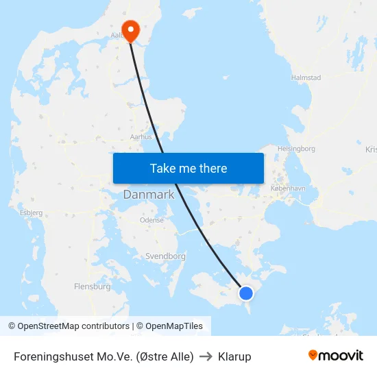 Foreningshuset Mo.Ve. (Østre Alle) to Klarup map