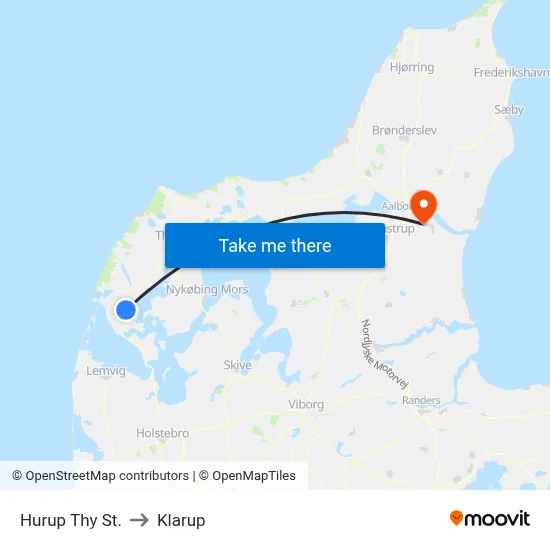 Hurup Thy St. to Klarup map
