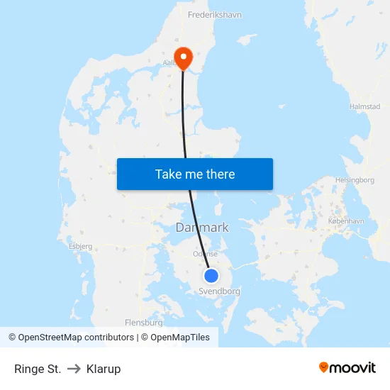 Ringe St. to Klarup map