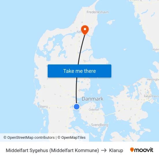 Middelfart Sygehus (Middelfart Kommune) to Klarup map