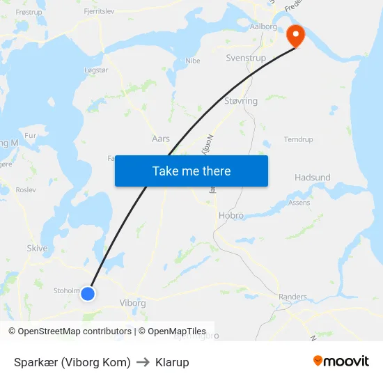 Sparkær (Viborg Kom) to Klarup map