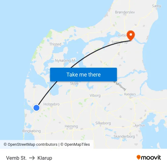 Vemb St. to Klarup map