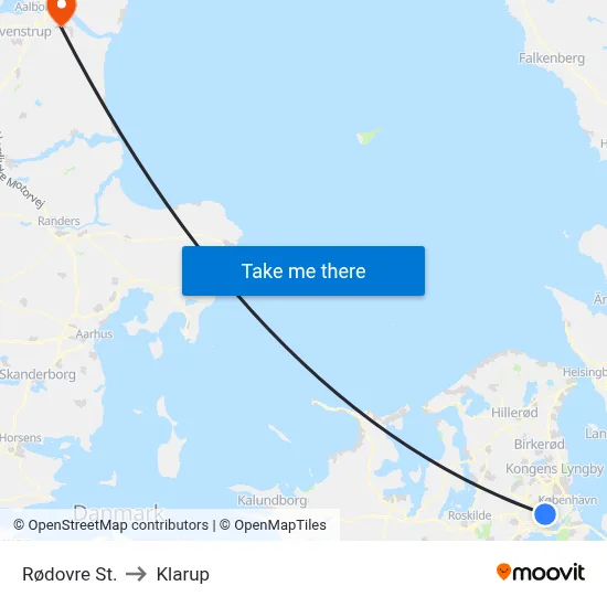Rødovre St. to Klarup map
