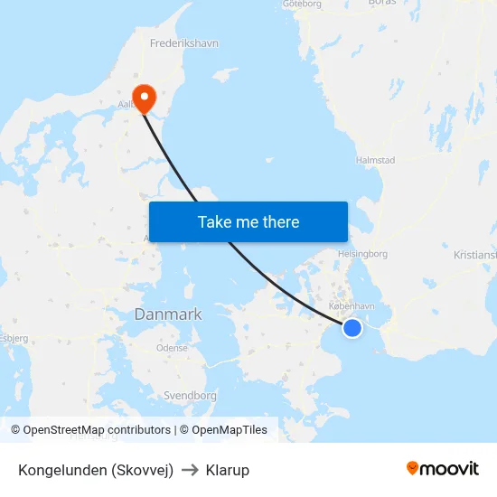 Kongelunden (Skovvej) to Klarup map
