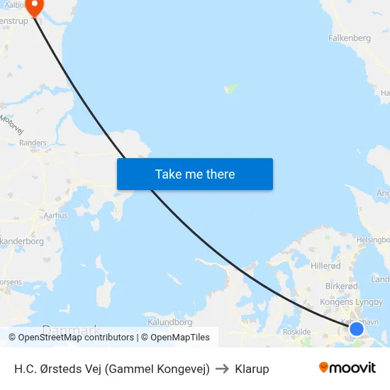 H.C. Ørsteds Vej (Gammel Kongevej) to Klarup map