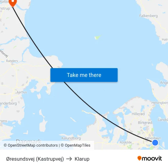 Øresundsvej (Kastrupvej) to Klarup map