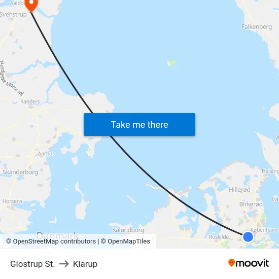 Glostrup St. to Klarup map