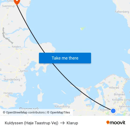 Kuldyssen (Høje Taastrup Vej) to Klarup map