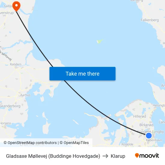 Gladsaxe Møllevej (Buddinge Hovedgade) to Klarup map