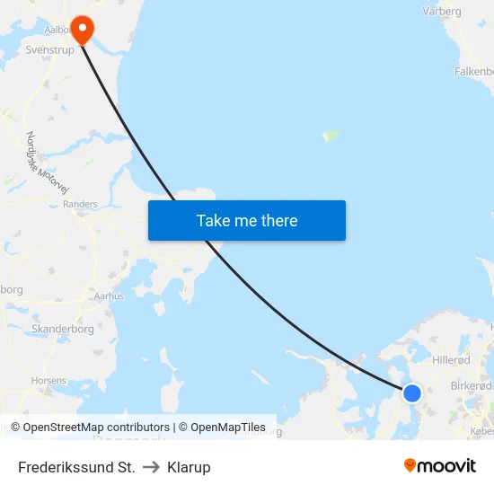 Frederikssund St. to Klarup map