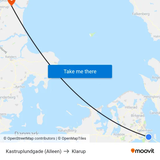Kastruplundgade (Alleen) to Klarup map
