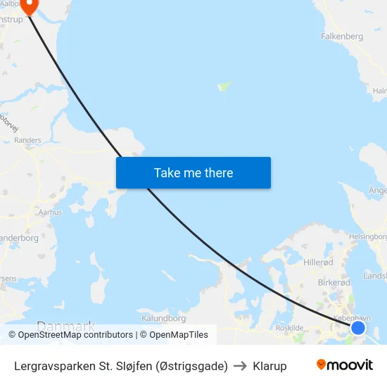 Lergravsparken St. Sløjfen (Østrigsgade) to Klarup map