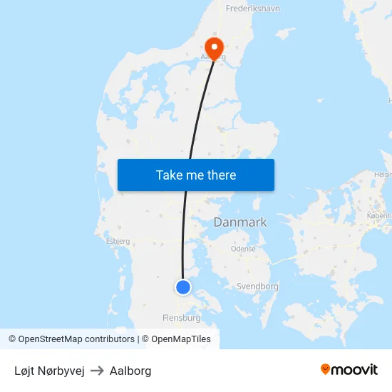 Løjt Nørbyvej to Aalborg map