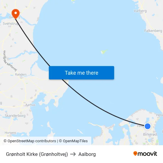 Grønholt Kirke (Grønholtvej) to Aalborg map