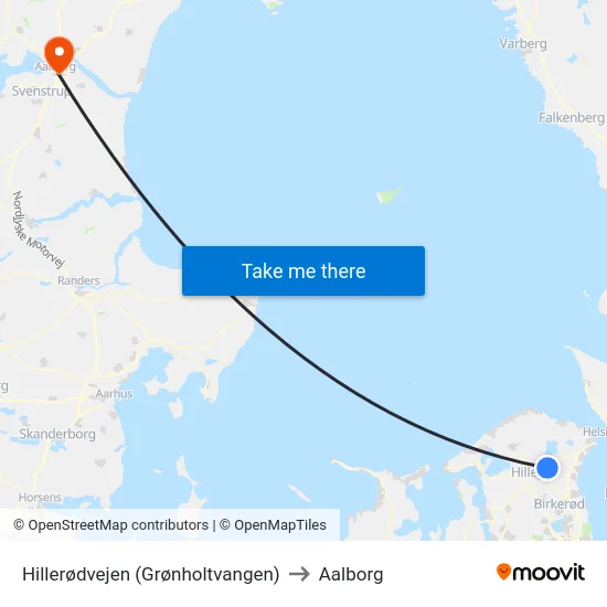 Hillerødvejen (Grønholtvangen) to Aalborg map