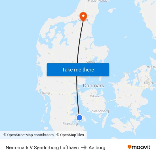 Nørremark V Sønderborg Lufthavn to Aalborg map