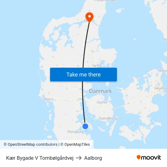 Kær Bygade V Tombølgårdvej to Aalborg map