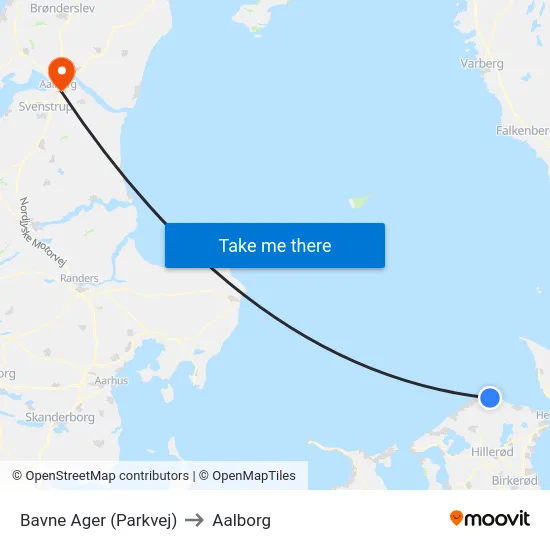Bavne Ager (Parkvej) to Aalborg map