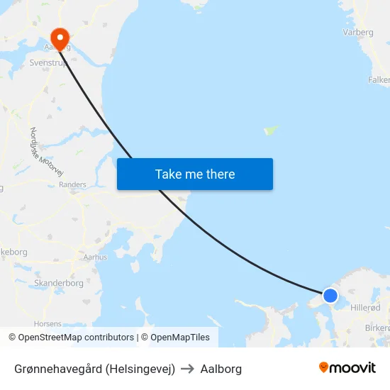 Grønnehavegård (Helsingevej) to Aalborg map