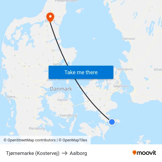 Tjørnemarke (Kostervej) to Aalborg map