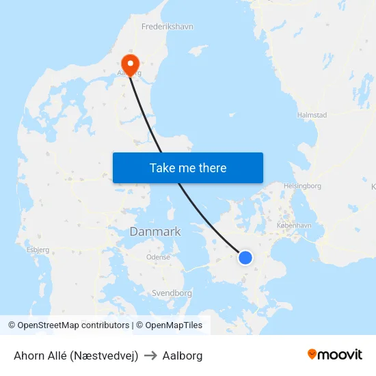 Ahorn Allé (Næstvedvej) to Aalborg map