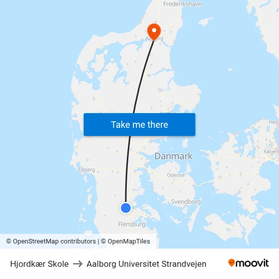 Hjordkær Skole to Aalborg Universitet Strandvejen map