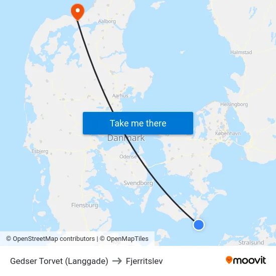 Gedser Torvet (Langgade) to Fjerritslev map
