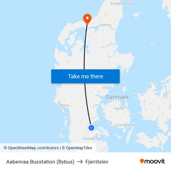 Aabenraa Busstation (Bybus) to Fjerritslev map