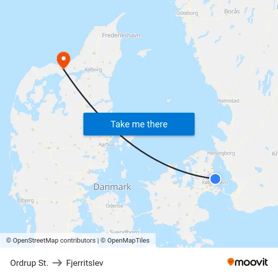 Ordrup St. to Fjerritslev map