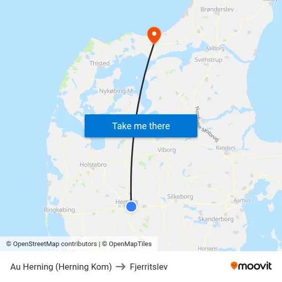 Au Herning (Herning Kom) to Fjerritslev map