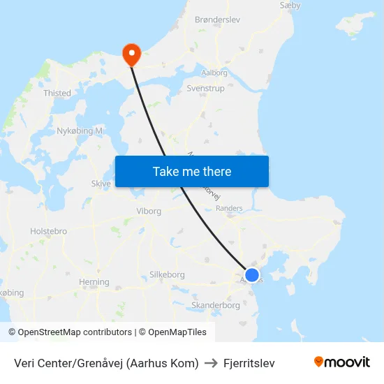 Veri Center/Grenåvej (Aarhus Kom) to Fjerritslev map