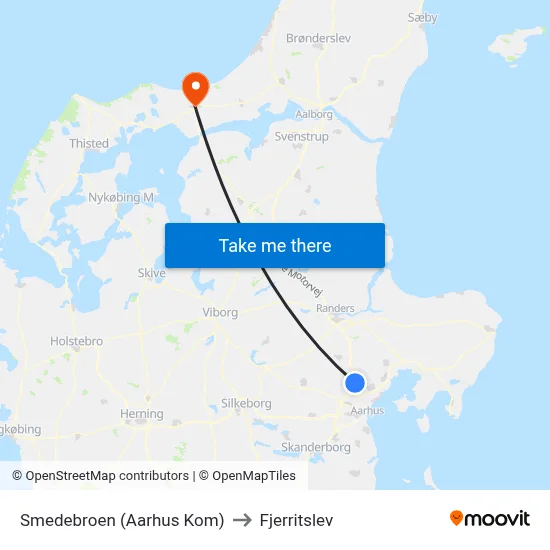 Smedebroen (Aarhus Kom) to Fjerritslev map