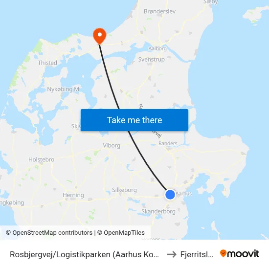 Rosbjergvej/Logistikparken (Aarhus Kom) to Fjerritslev map