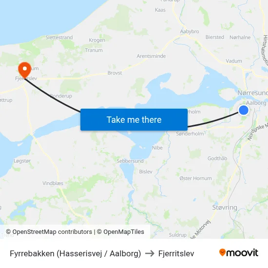 Fyrrebakken (Hasserisvej / Aalborg) to Fjerritslev map
