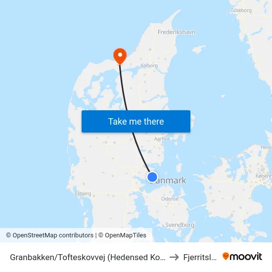 Granbakken/Tofteskovvej (Hedensed Kom) to Fjerritslev map